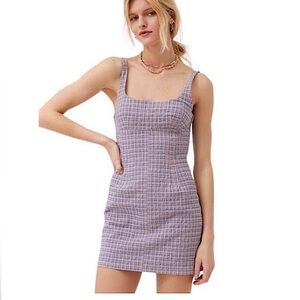 BDG Urban Outfitters Pink blue/purple checkered plaid dress - sleeveless